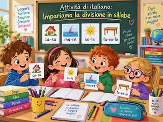 Attività di italiano impariamo la divisione in sillabe